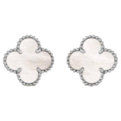 Van Cleef & Arpels White Gold Sweet Alhambra Earstuds Earrings