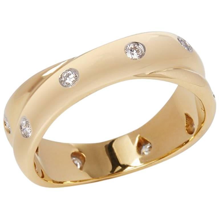 Tiffany & Co. 18 Karat Yellow Gold Round Brilliant Cut Diamond Etoile Ring