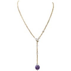 Torrini Optico Amethyst Yellow Gold Lariat Necklace