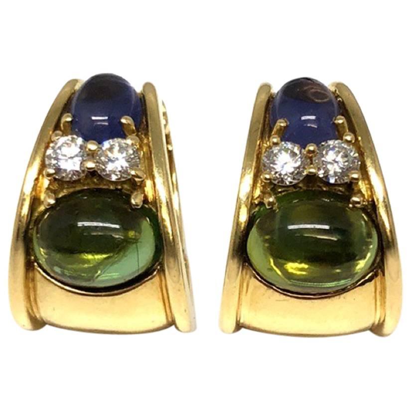 Tiffany & Co. Amethyst Diamond and Tourmaline Earrings