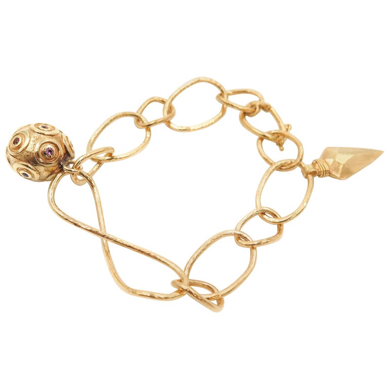 Infinity Yellow Gold Charm Bracelet by Paola Ferro at 1stDibs