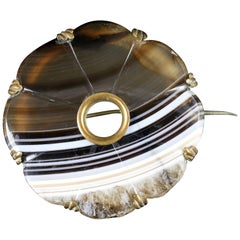 Antique Victorian Scottish Agate Brooch, circa 1900