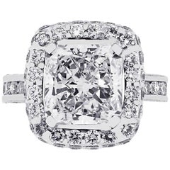 GIA Certified 3.05 Carat Radiant Cut Diamond Engagement Ring