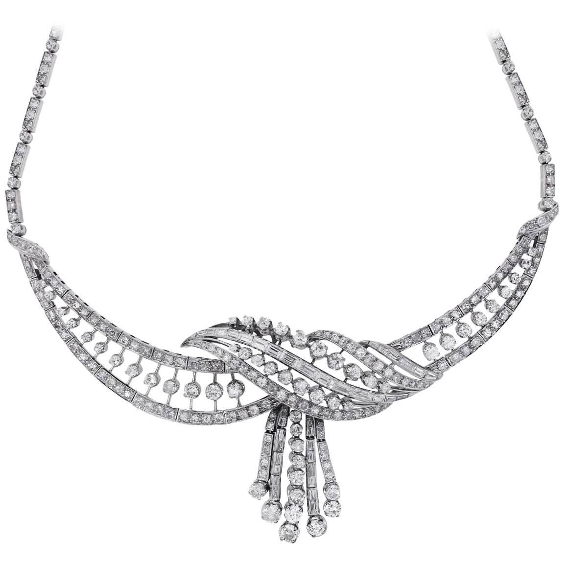 10 Carat Diamond Vintage Choker Necklace