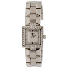 Vintage Concord Ladies White Gold Diamond Bezel La Scala Quartz Wristwatch