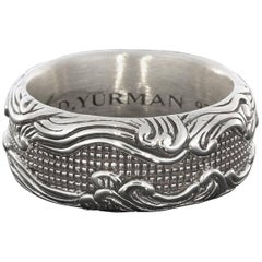 Used David Yurman Men's Sterling Silver Waves Collection Band Ring