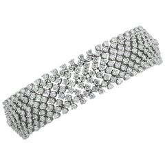 Rare Pearl Diamond Platinum Bracelet For Sale at 1stDibs