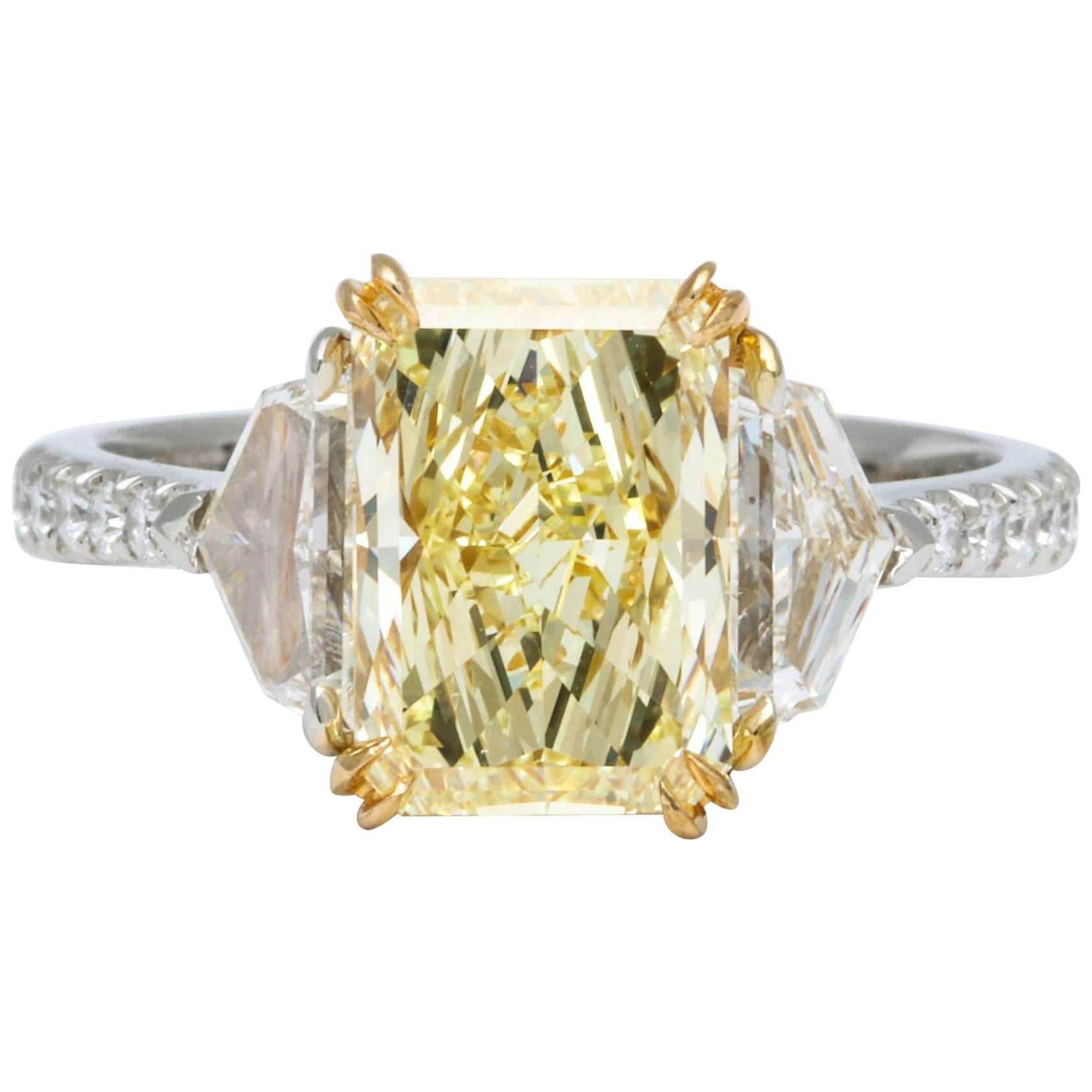 GIA Certified Fancy Yellow Diamond Ring