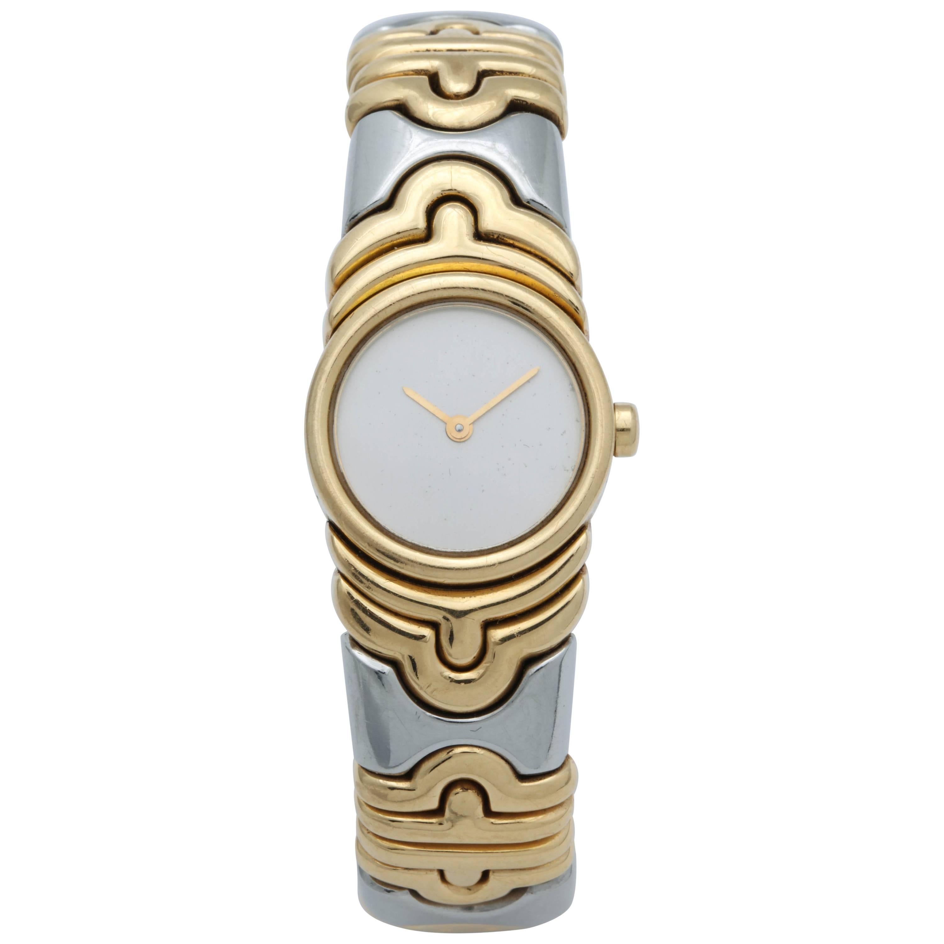 Bulgari yellow gold stainless steel Parenthese Quartz Wristwatch