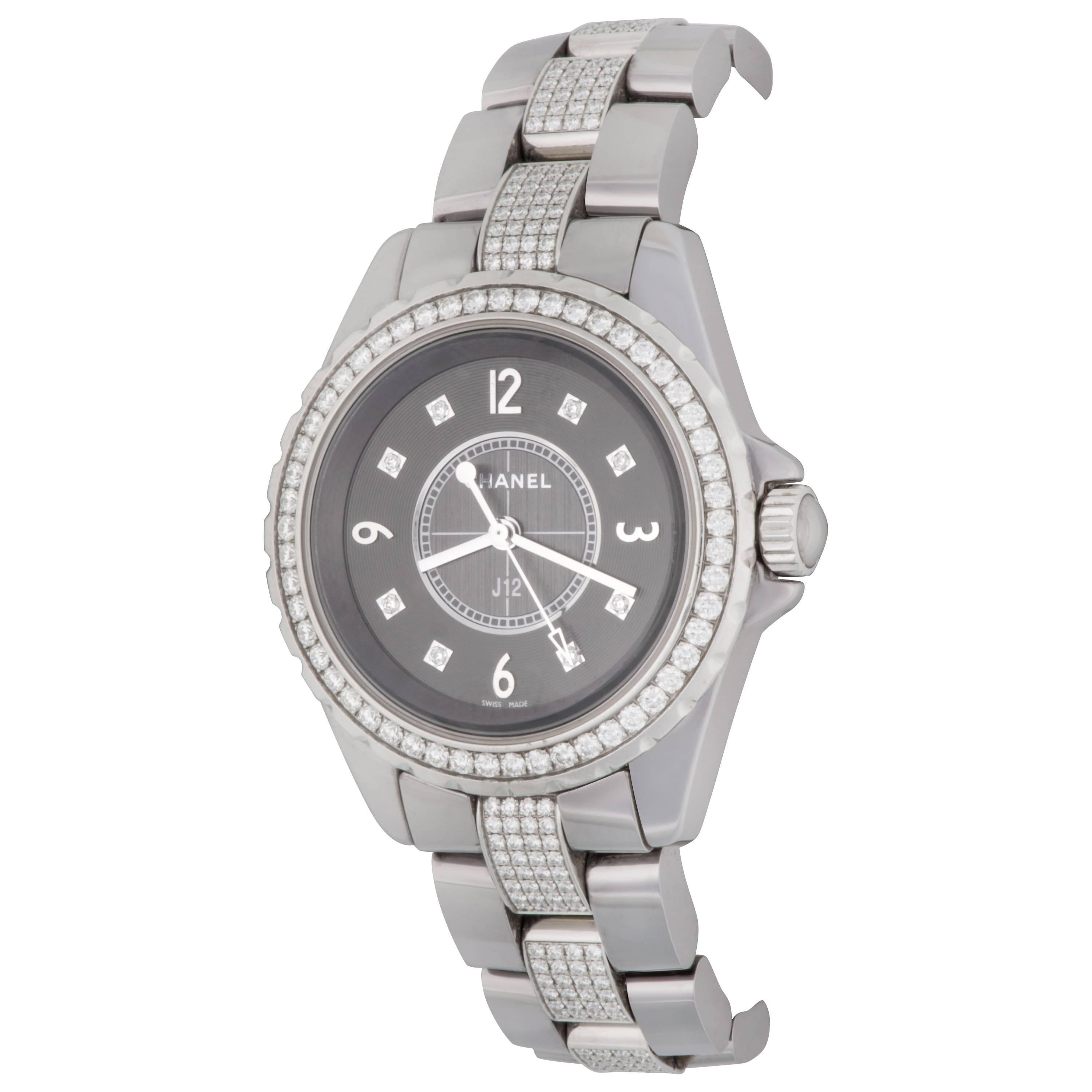 Chanel Chromatic Titanium Ceramic J12 Midsize Quartz Wristwatch Ref H3106  For Sale at 1stDibs