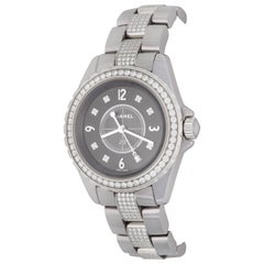 Chanel Chromatic Titanium Ceramic J12 Midsize Quartz Wristwatch Ref H3106 