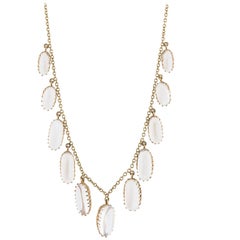 Collana vittoriana con pietra di luna in oro 15K