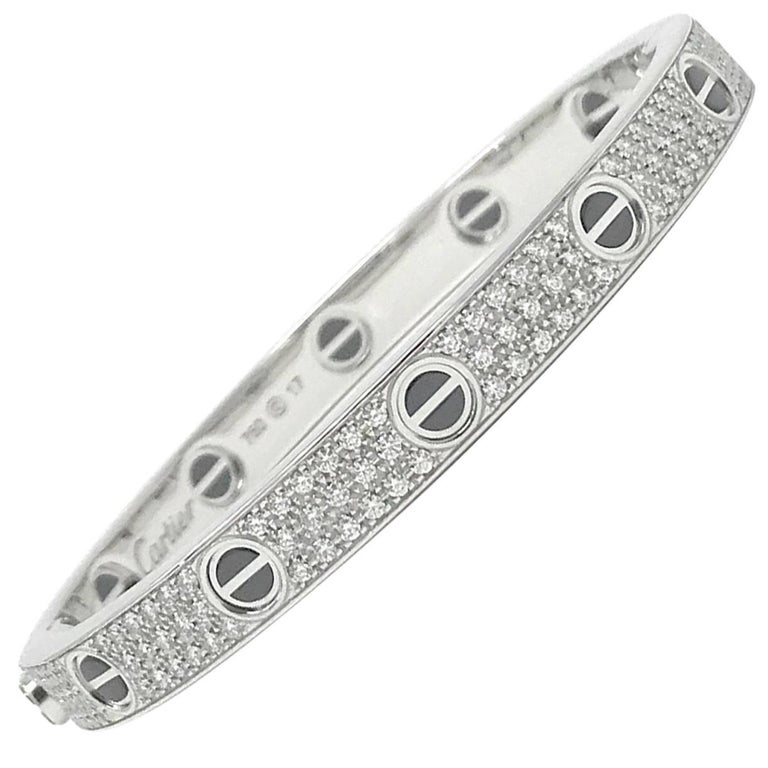 Cartier Love Bracelet In 18 Karat White Gold With Diamonds For Cartier Love Bracelet In 18 Karat White Gold With Diamonds For