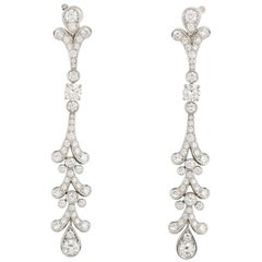 Cartier Diamond Tulipe Chandelier Earrings GIA Certified