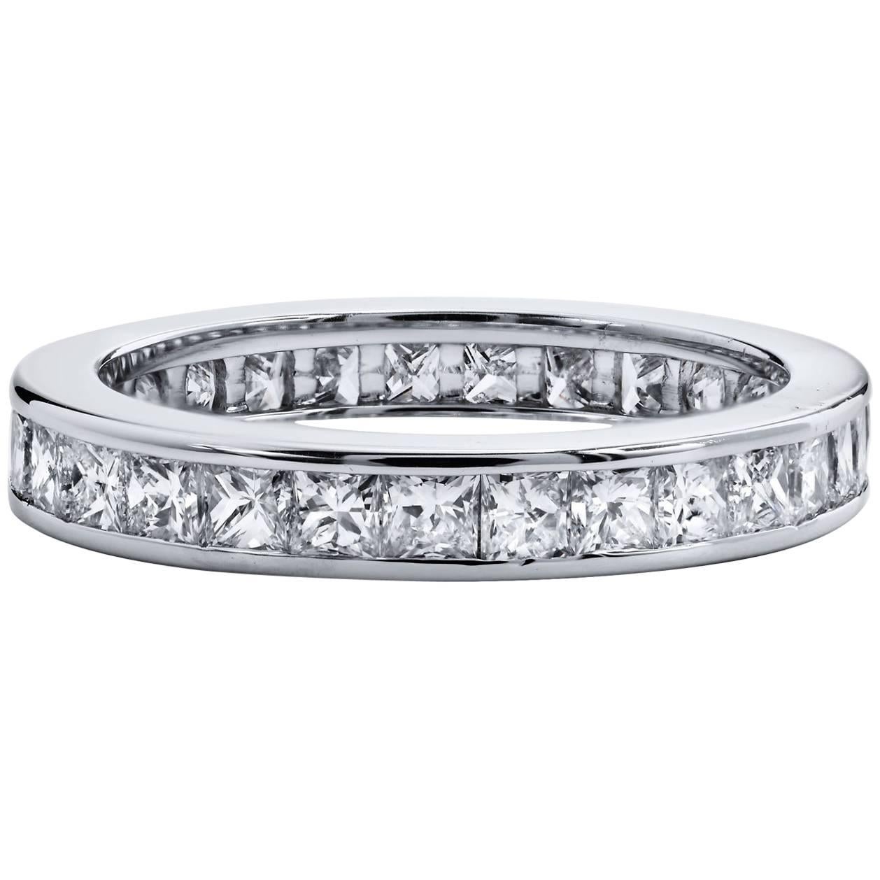 3.00 Carat Princess Cut Diamond Band Ring 