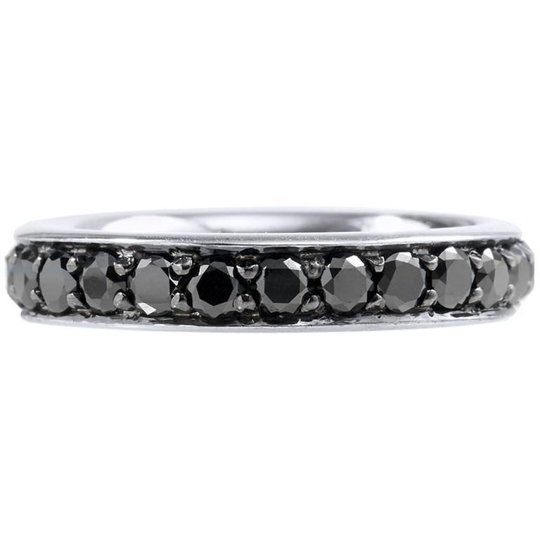 H&H 1.65 Carat Black Diamond Band Ring For Sale at 1stDibs