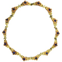 1960s Buccellati Sapphire and Two-Tone Gold Necklace