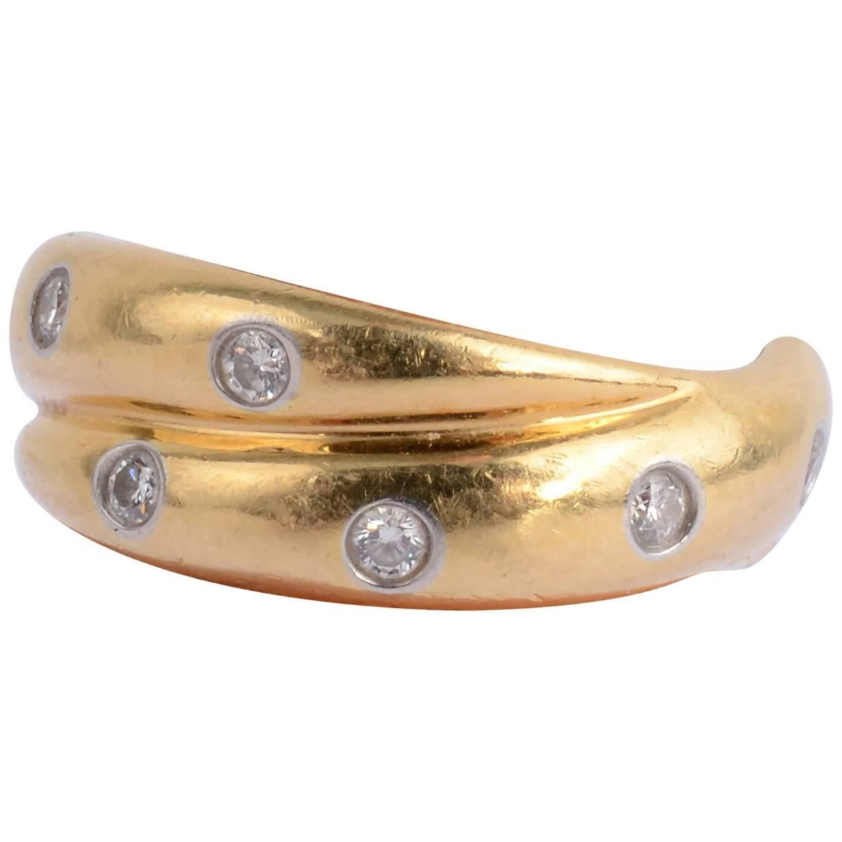 Tiffany Etoile Diamond Gold Crossover Ring