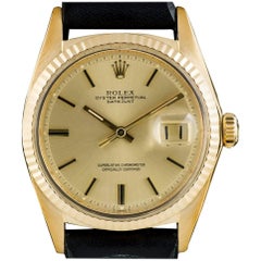 Rolex Datejust Vintage Gents Gold Champagne Dial 1601 Automatic Wristwatch