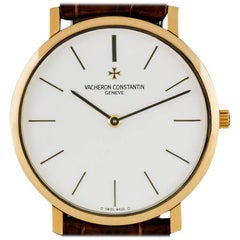 Vintage Vacheron Constatin Ultra Thin Gents Gold White Dial 31160 Manual Wind Watch