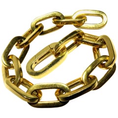 Awesome Over Sized Open Link Gold Bracelet With Invisible Closure 
