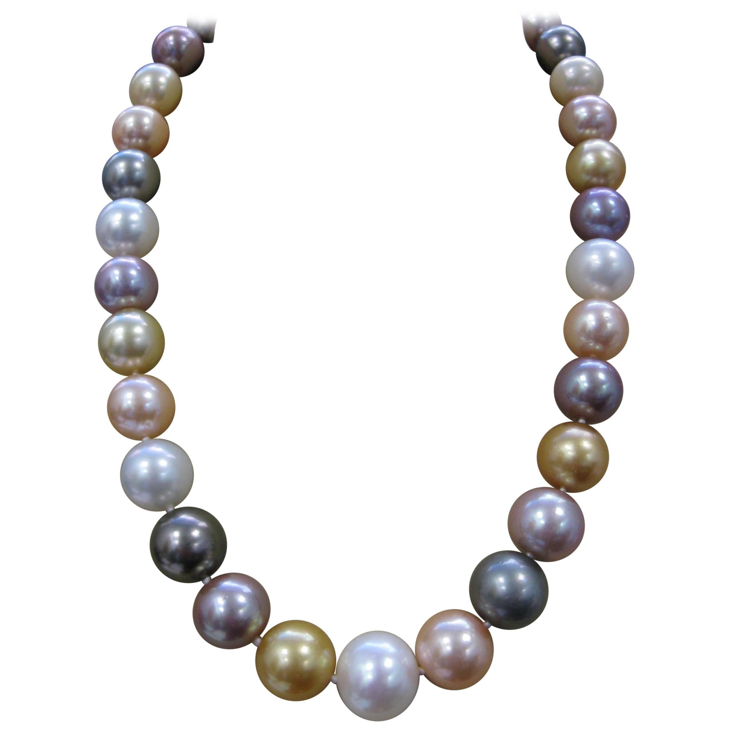 Multi-Color South Sea and Fresh Water Pearls For Sale