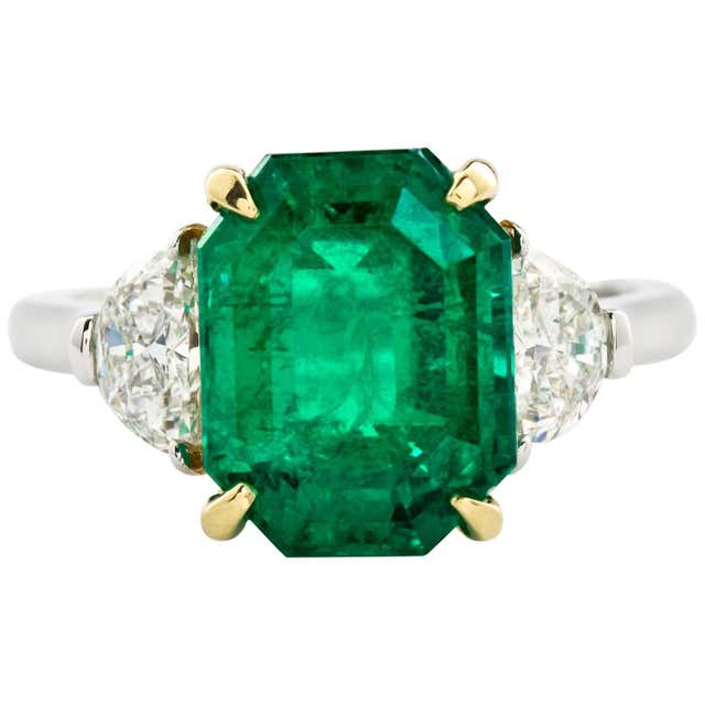 4.31 Carat Colombian Emerald Engagement Ring at 1stDibs | colombian ...