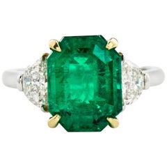 4.31 Carat Colombian Emerald Engagement Ring
