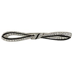 Art Deco Platinum Diamond and Onyx Brooch