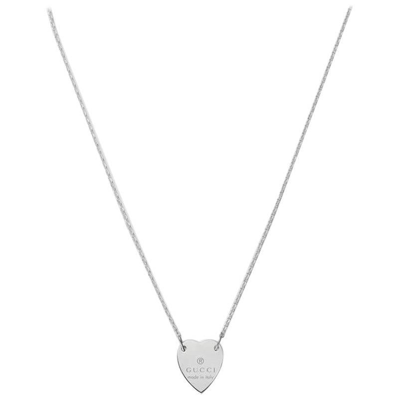 Gucci Sterling Silver Necklace Heart Pendant