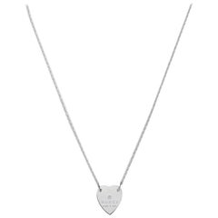 Used Gucci Sterling Silver Necklace Heart Pendant