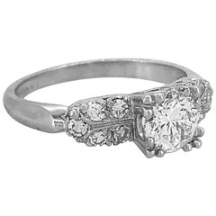 .75 Carat Diamond Antique Engagement Ring Platinum