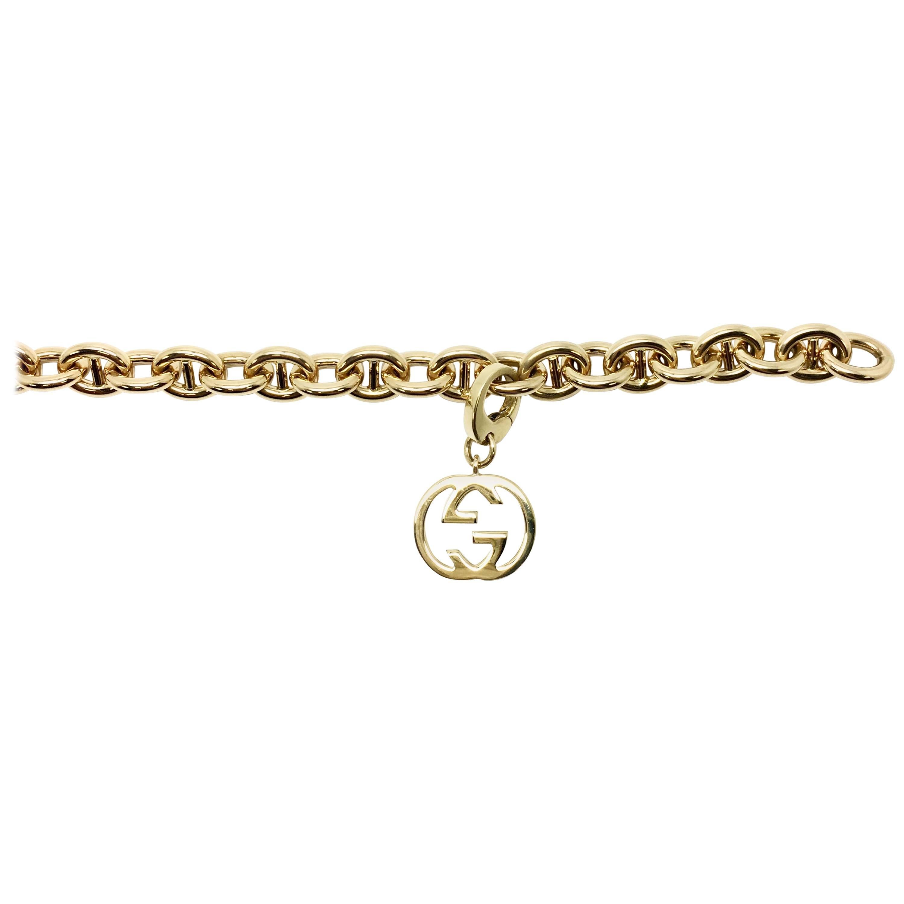 Gucci Link 18 Karat Yellow Gold Bracelet For Sale
