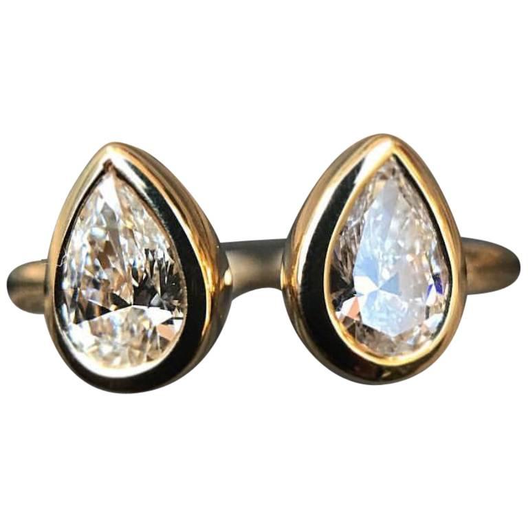 GIA Certified Canadian Diamond and 18 Karat Gold Ring For Sale at 1stdibs