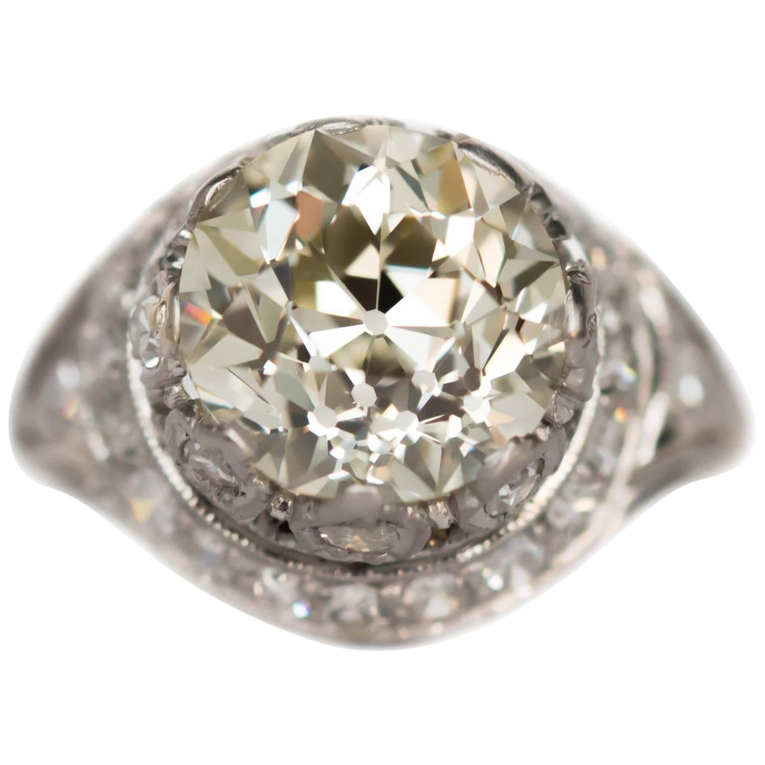 Bague de fiançailles en platine avec diamant de 3,11 carats