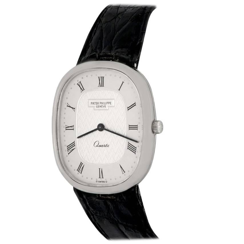 Patek Philippe White Gold Ellipse Quartz Wristwatch Ref 3838
