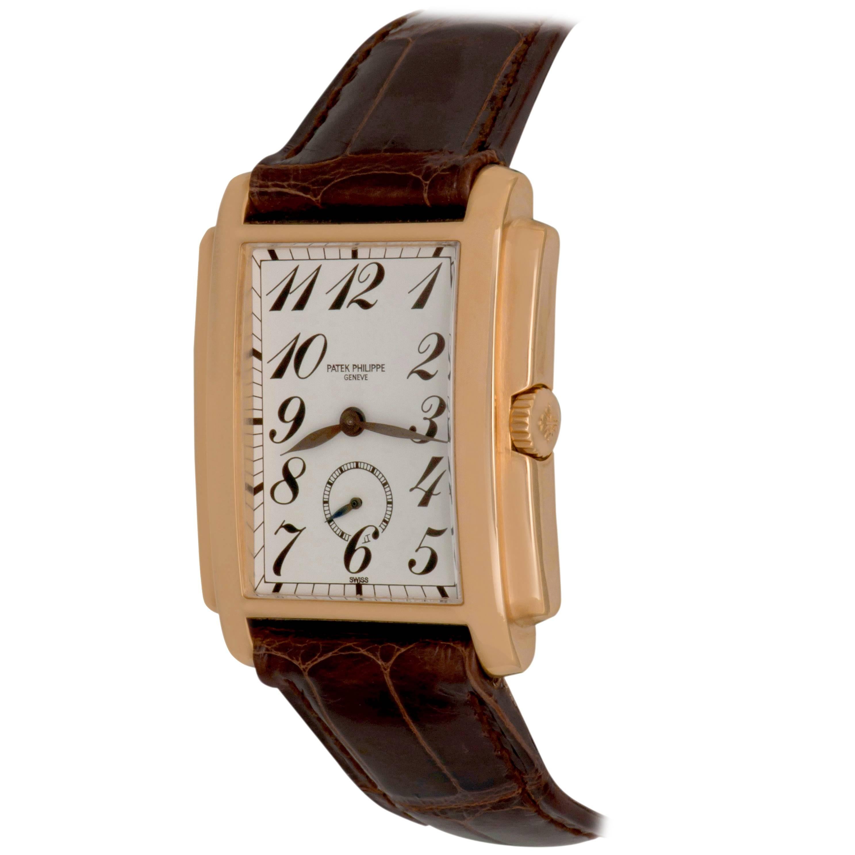 Patek Philippe Yellow Gold Gondolo Manual Wind Wristwatch Ref 5024J