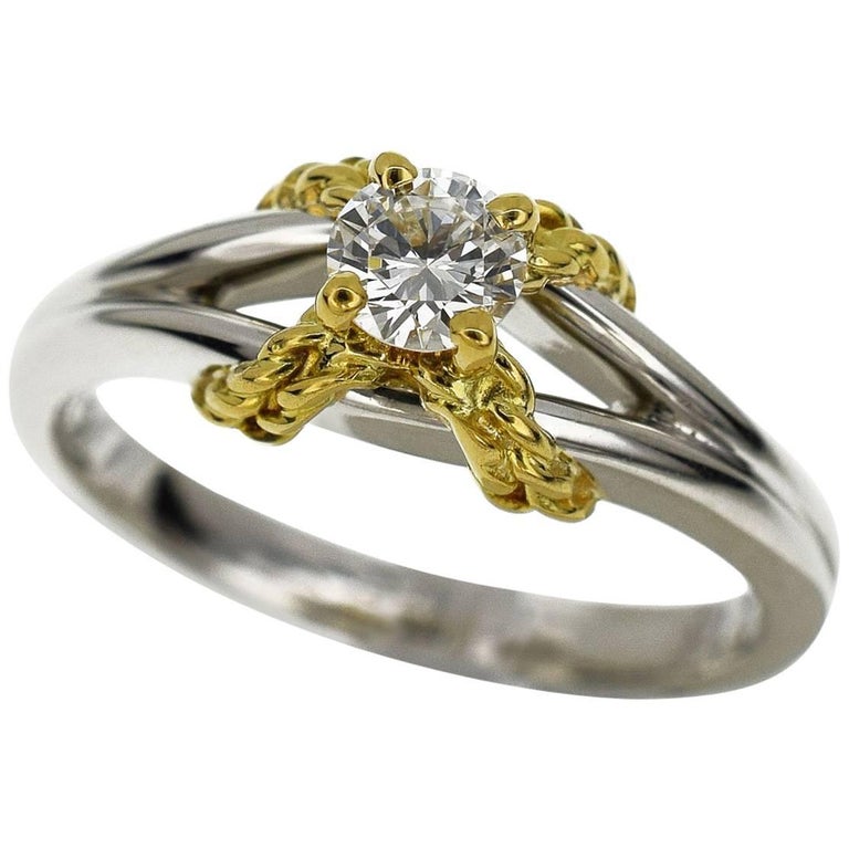 Christian Dior Diamonds 0.218 Carat Diamond Platinum 18 Karat Yellow