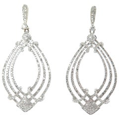 White Gold Diamond Chandelier Earrings