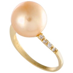 Diamond and Pearl Gold Ring