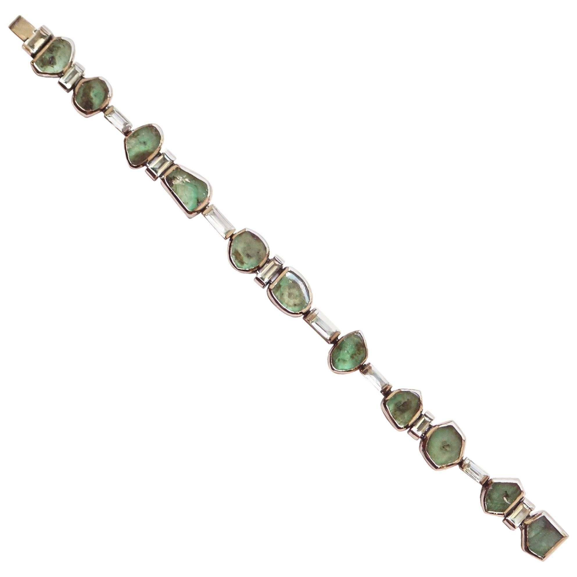 Sharon Khazzam Emerald Manza Bracelet For Sale
