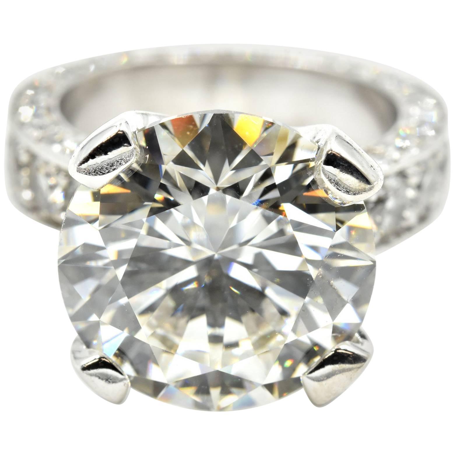 7.02 Carat Round Brilliant Diamond Engagement Ring