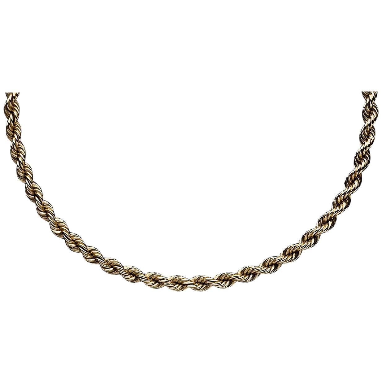 14 Karat Yellow Gold Tiffany & Co. Rope Chain Necklace