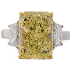 GIA Certified 6.37 Carat Y-Z Diamond Gold Ring