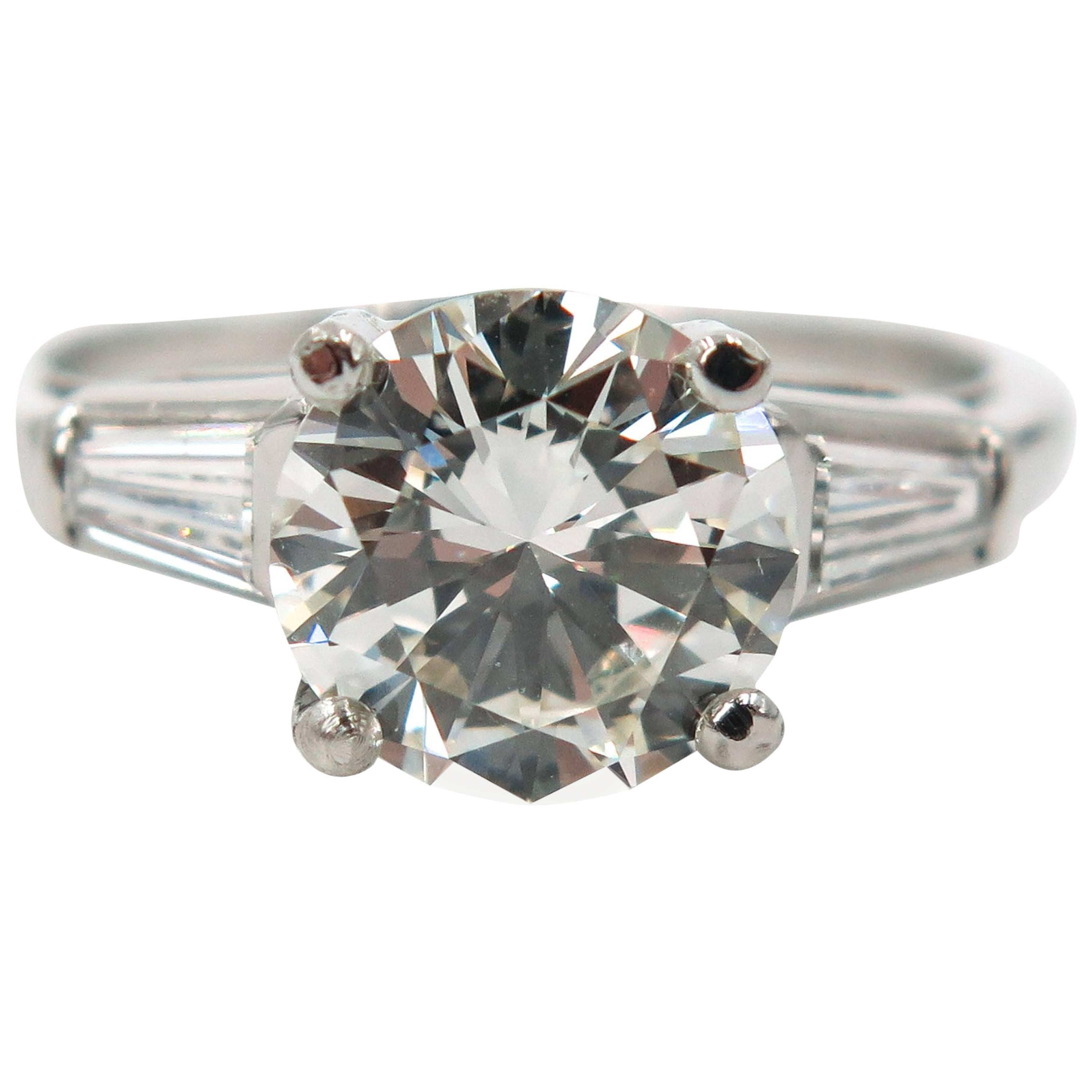 GIA Certified Round Diamond Platinum Engagement Ring