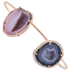 Karolin Rose Gold White Diamond Agate Geode Bangle Karolin Rose Gold White Diamond Agate Geode Bangle
