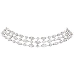 Cartier "Naiade" 27.33 Carat Diamond 18 Karat Gold Choker Necklace
