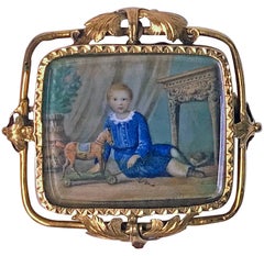 Antique Swiss Gold Portrait Miniature, circa 1800 Attributed Anton Graff