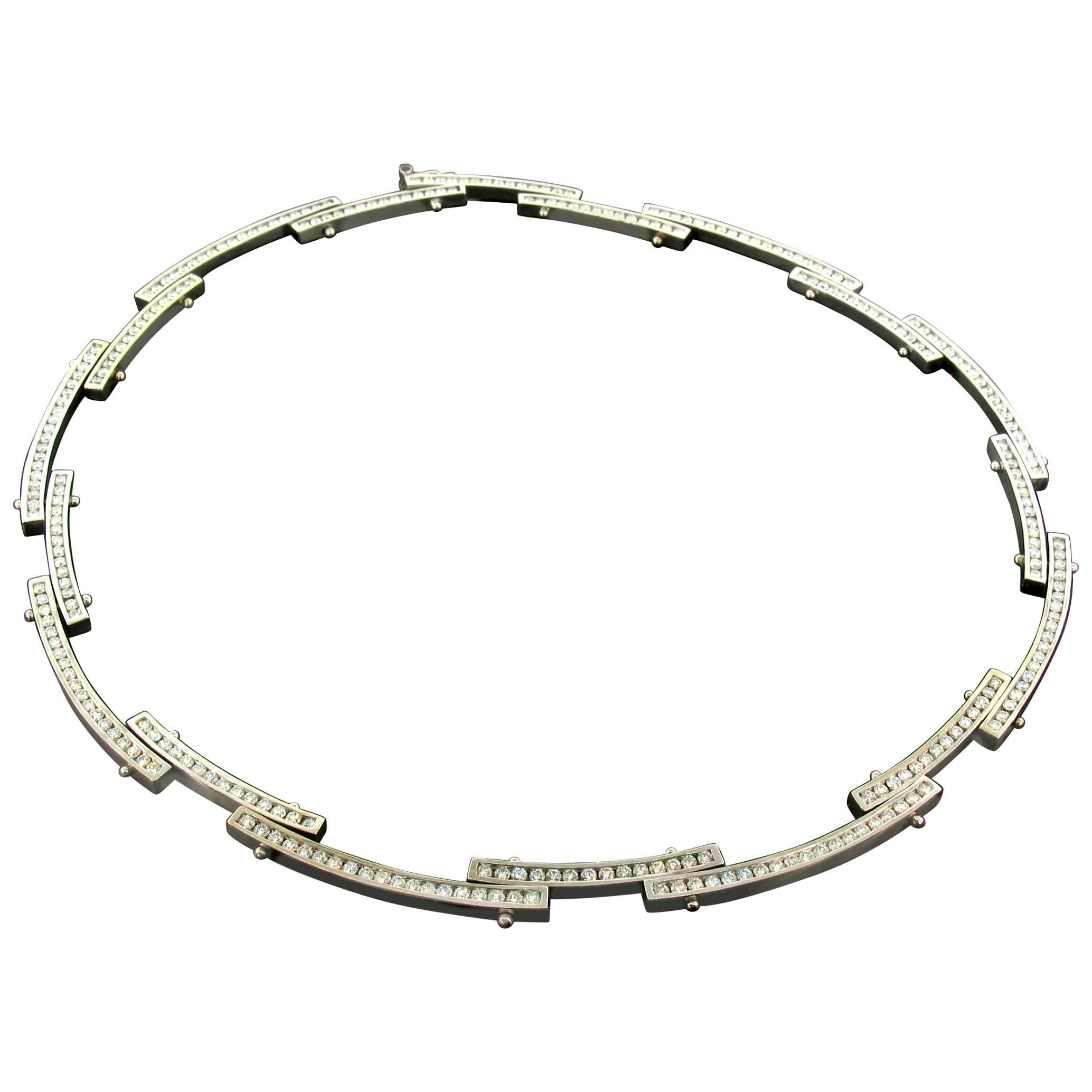 9 Carat Diamond Crossover Link Necklace