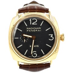 Panerai Rose Gold Radiomir 8 Day Hobnail Dial Manual Wristwatch PAM 197